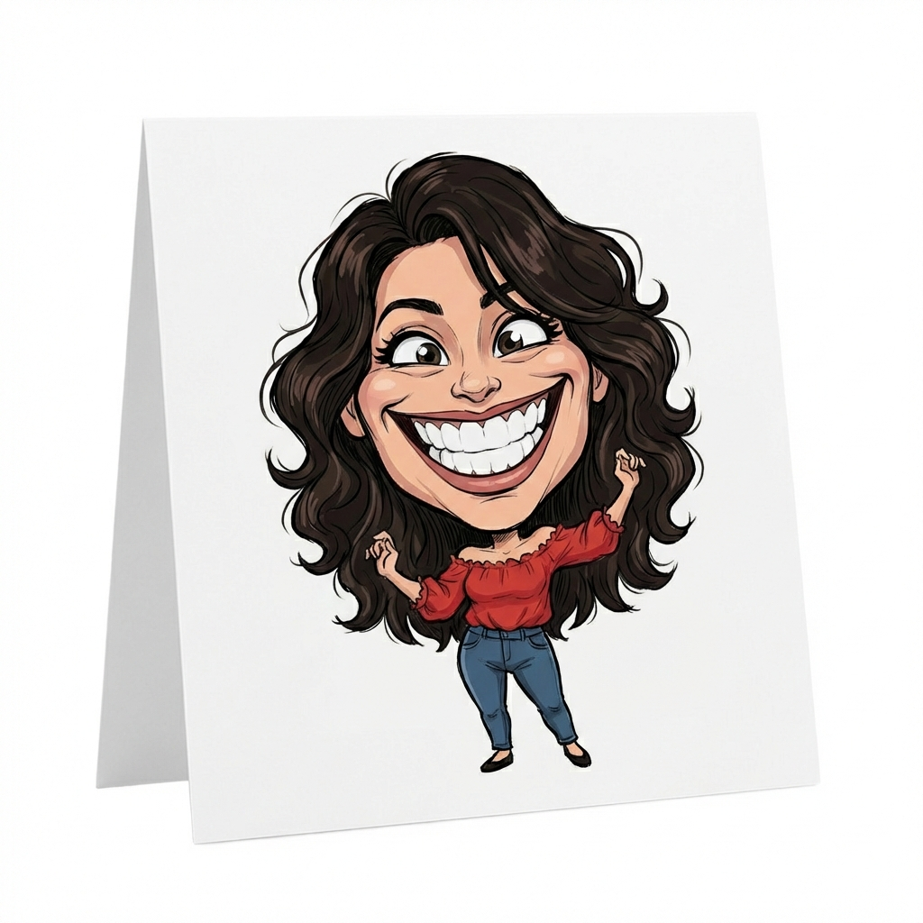 Personalizuota karikatūrinė stalo/vardo kortelė